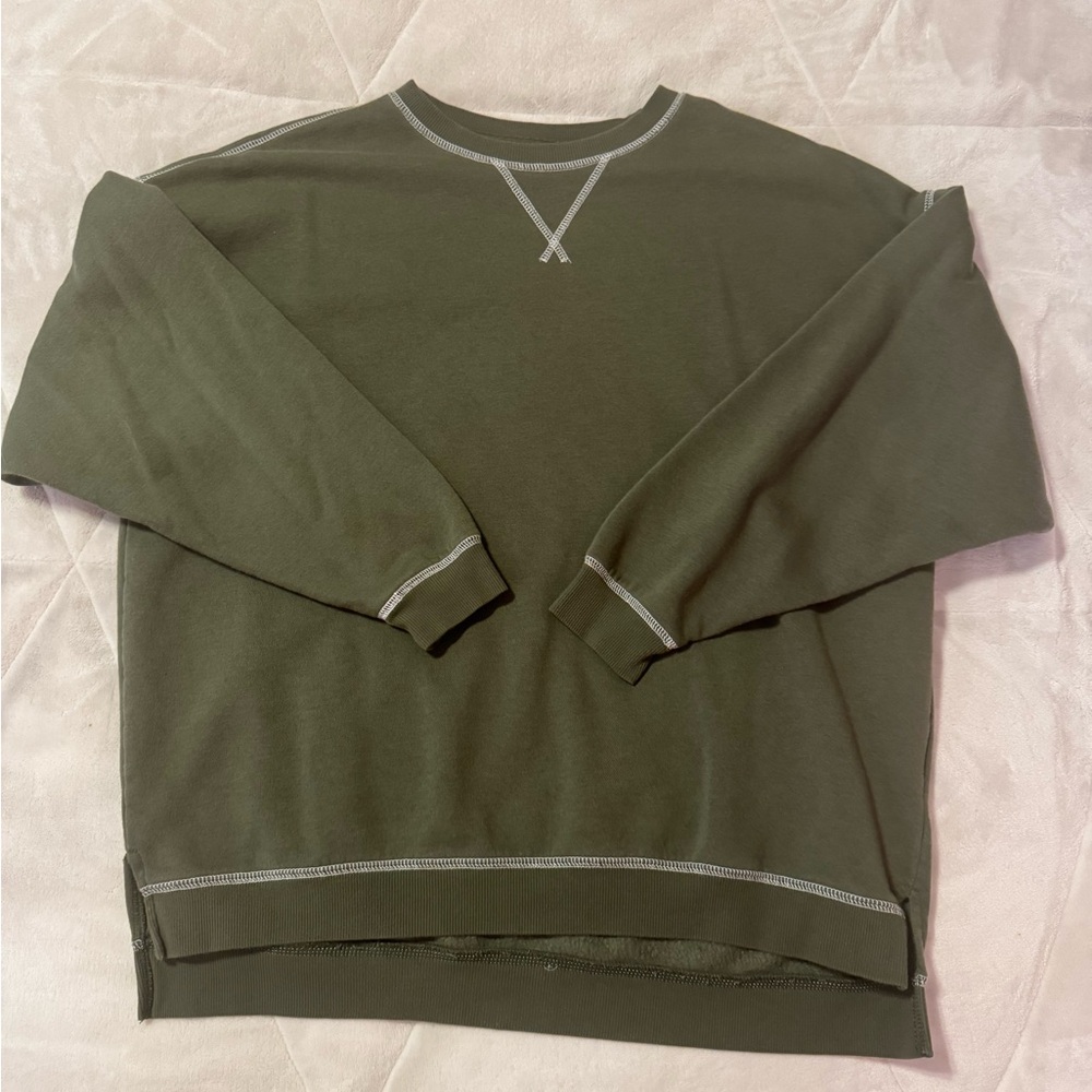 Green Sweatshirt with stitching detail